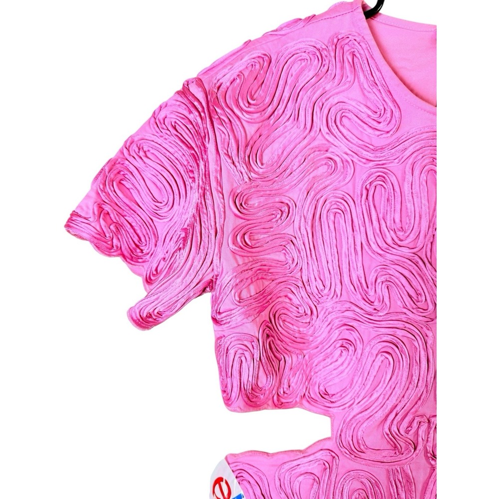ASOS EDITION Embroidered Satin Cornelli Cut Out Mini Dress Pink Occasion Party - Picture 14 of 16
